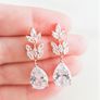 Rose Gold Crystal Drop Dangle Earrings Image 2