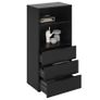 FMD Dresser with 3 Drawers and Open Shelving Black Image 4