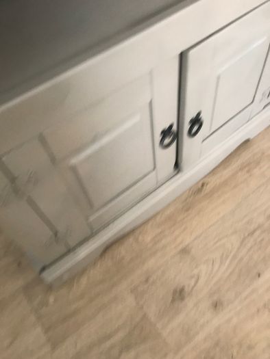 Wooden cabinet 2 doors in sage green
