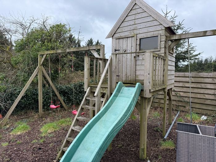 Kids playground and treehouse