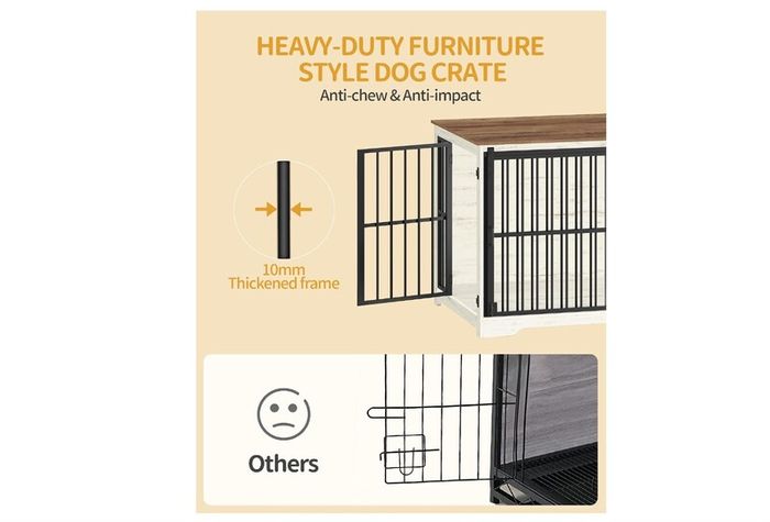 2 Doors Indoor Dog Cage for Large Dogs, 110 x 65 x 81 cm
