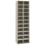 Shoe Cabinet White and Sonoma Oak 54x34x183 cm Chipboard Image 5