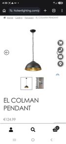 Black metal pendant light