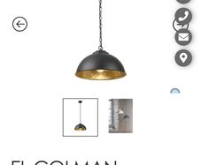 Black metal pendant light