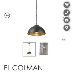 Black metal pendant light