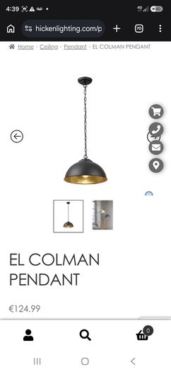 Black metal pendant light