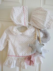 Spanish dress and bonnet and bloombers
