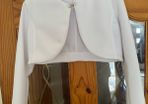 Communion white bolero - cover up age 8-10 yrs 146 cm Perfect condition Postage included