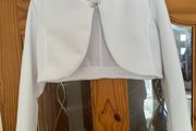 Communion white bolero - cover up age 8-10 yrs 146 cm Perfect condition Postage included