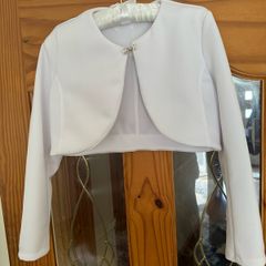 Communion white bolero - cover up age 8-10 yrs 146 cm Perfect condition Postage included