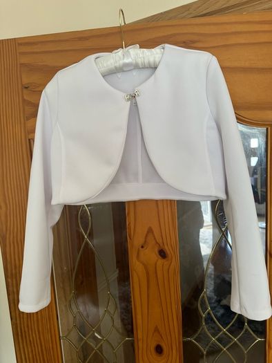Communion white bolero - cover up age 8-10 yrs 146 cm Perfect condition Postage included