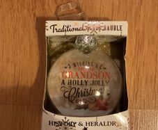 Glass Bauble for a Special Grandson Brand New