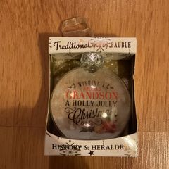 Glass Bauble for a Special Grandson Brand New