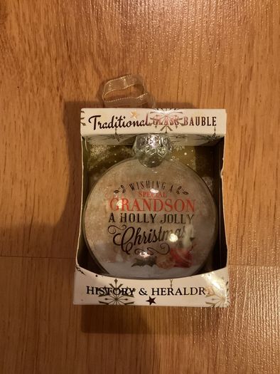 Glass Bauble for a Special Grandson Brand New