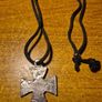 Vintage Iron Cross Black Inlay Pendant Necklace Image 3