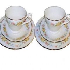 vintage Mayfair Fine Bone China 18pc 6 Trios - Staffordshire England - Original Box