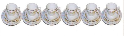 vintage Mayfair Fine Bone China 18pc 6 Trios - Staffordshire England - Original Box