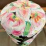 Vintage Metal Ware St Michaels Shortbread Tin Cannister Pink Stargazer Lilies Lid Nice Image 3