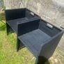 Rattan garden furniture 4 chairs and glass top table Image 3