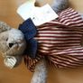collectible tradtional style glass eyed Teddy bear dressed in usa stars and stripes Image 5