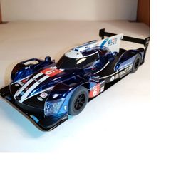 Scalextric Ginetta G60-LT-P1 #6 Le Mans Slot Car ( metallic blue Le Mans 24hr endurance touring)