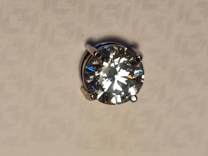 18ct white Gold 3ct Brilliant cut Lab Diamond Solitaire Pendant Mount