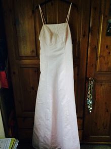 Baby pink dress.