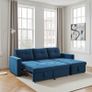 Blue Corner Sofa Bed Storage,215cm Image 3