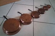 Graduated Set 6 Copper Saucepans