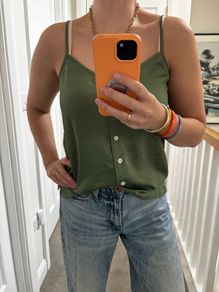 J.Crew green satin string top