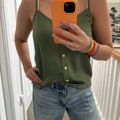 J.Crew green satin string top