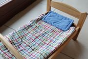 wooden dolls bed