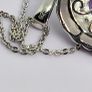 Sterling silver Victorian Shield Inspired Moroccan Amethyst , White Zircon Pendant with Chain (Size 20) in Rhodium Sterling Silver 1.880 Ct. Image 9