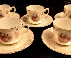 Japanese Vintage Porcelain Expresso Set of Five