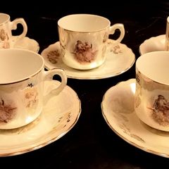 Japanese Vintage Porcelain Expresso Set of Five