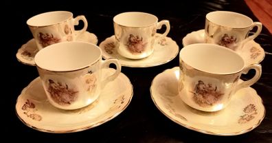 Japanese Vintage Porcelain Expresso Set of Five