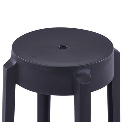 _Stackable Stools 4 pcs Black Plastic
