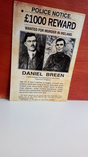 Dan Breen 1920s Public Reward Notice Poster Ireland