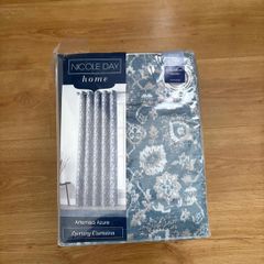 Foliage Azure Eyelet curtains 90"x90"