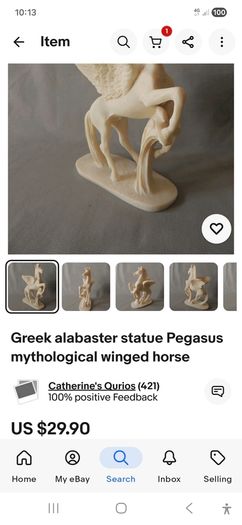 1980s Vintage Pegasus Figurine