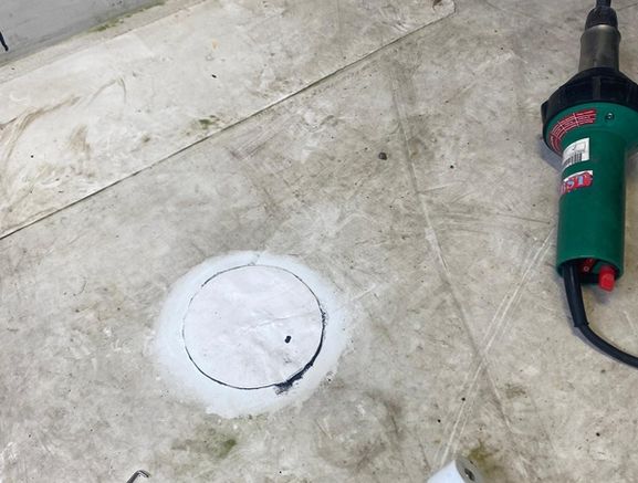 Service Spark test and quick repairs to the flat membrane roofs.
