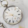 Early 1800s Antique Silver Swiss Made Pocket Watch Key watch Image 5