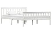Bed Frame without Mattress White Solid Pinewood 140x200 cm