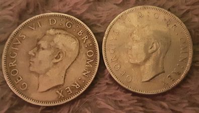king George two shilling coin's