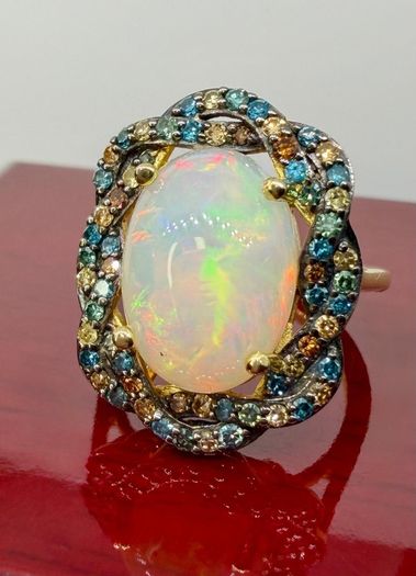 Diamond  Halo Statement Ring