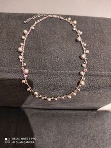 Vintage 925 Silver hallmarked pearl beaded necklace