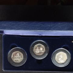 Rare 2003 Guernsey Coronation Golden Jubilee 50p Proof, Three-Coin Set, Westminster Boxed