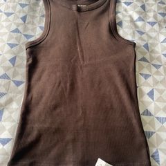 Size S brown ribbed top