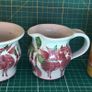 Judy Greene Pottery Fuchsia Range  Milk Jug & Sugar Bowl Set Image 3