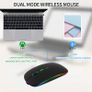 Wireless Bluetooth Rechargeable Mouse With Mouse Pad, Rechargeable, LED, Silent, Ultra-thin Design (Bluetooth 5.2 and 2.4GHz USB Receiver) | Portable Computer Mouse for Laptops, iPads, MacBooks and Apple Devices Image 3